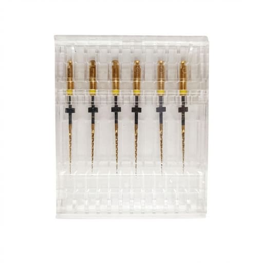 Micro Mega Hero Gold Rotary Files -25mm 6% #20 (Pack of 6)