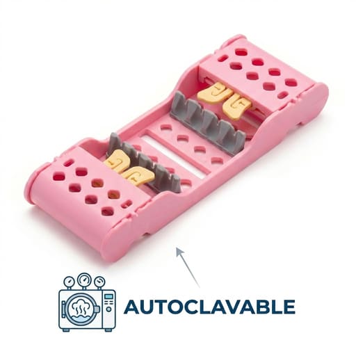 Dental Instruments Sterilization Surgical Plastic Cassette Rack 4 Holder