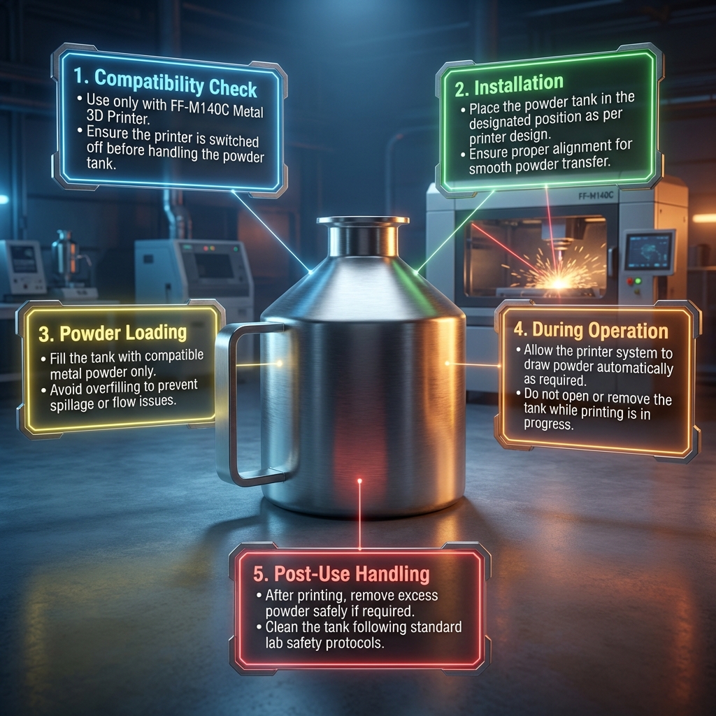 Fastform Metal 3D Printer FF-M140C Powder Tank