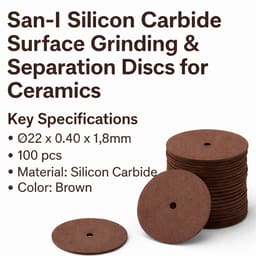 San-I Silicon Carbide Surface Grinding & Seperation Discs for Ceramics Ø22 x 0.40 x 1.8mm (100pcs) - 7