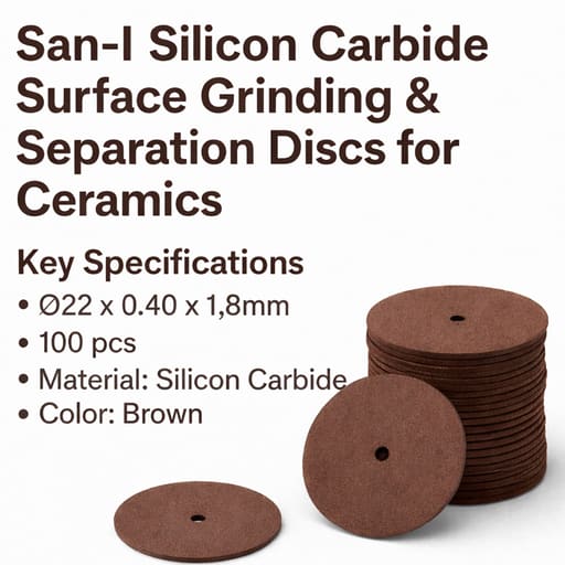 San-I Silicon Carbide Surface Grinding & Seperation Discs for Ceramics Ø22 x 0.40 x 1.8mm (100pcs)