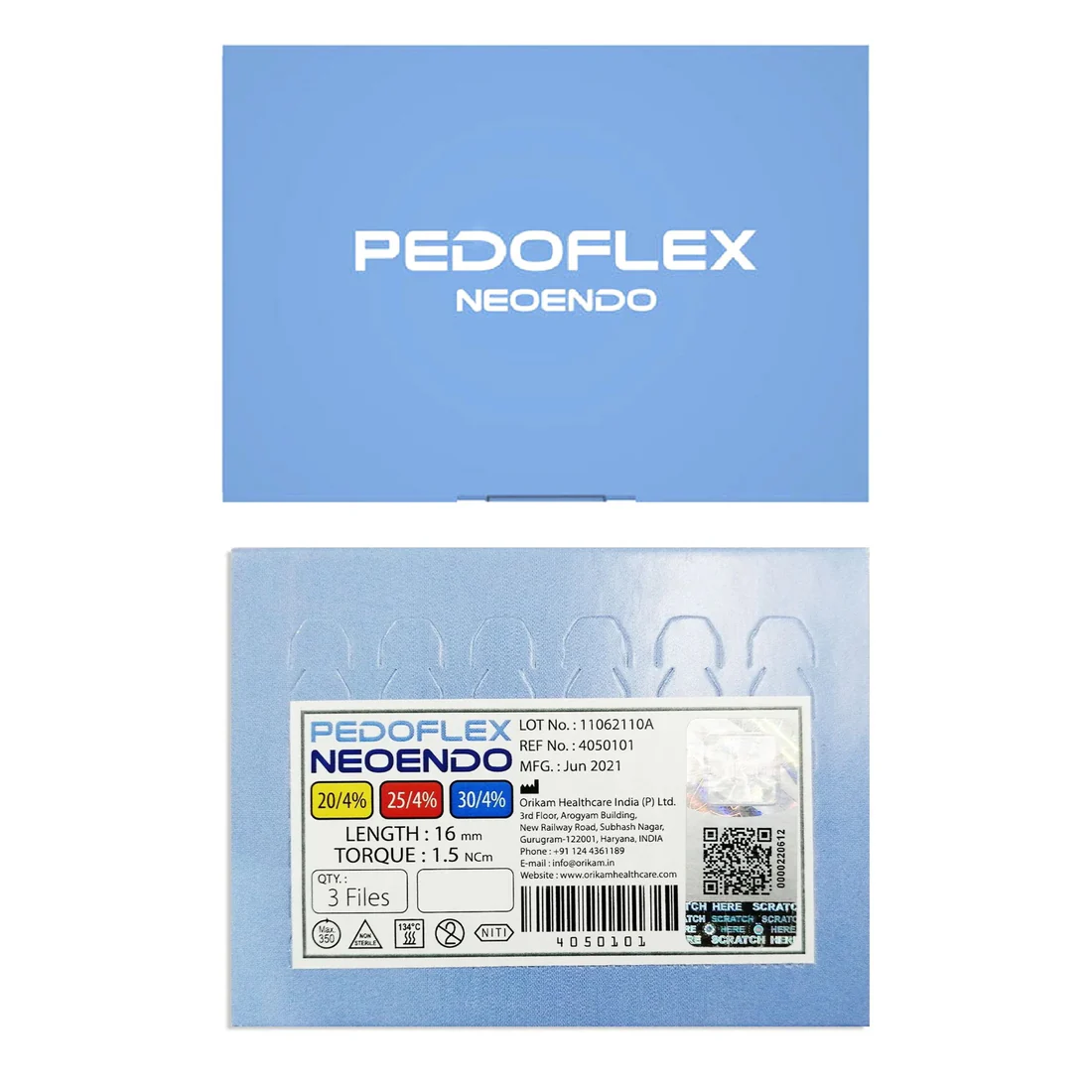 Neoendo Pedoflex Rotary Files 16mm Assorted (Pack of 3)