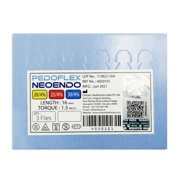 Neoendo Pedoflex Rotary Files 16mm Assorted (Pack of 3)