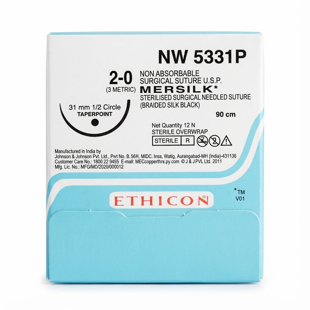Ethicon Mersilk #2-0 Black Braided Suture