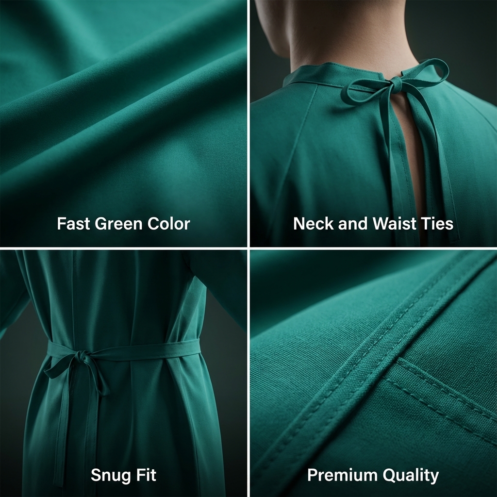 Surgical Gown Green Cloth (Washable/Autoclavable)