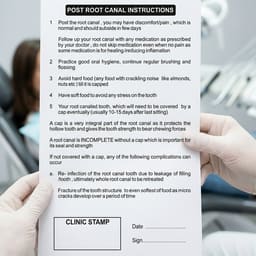 Indian Post-Root Canal Treatment Instructions Manual (English) - 1