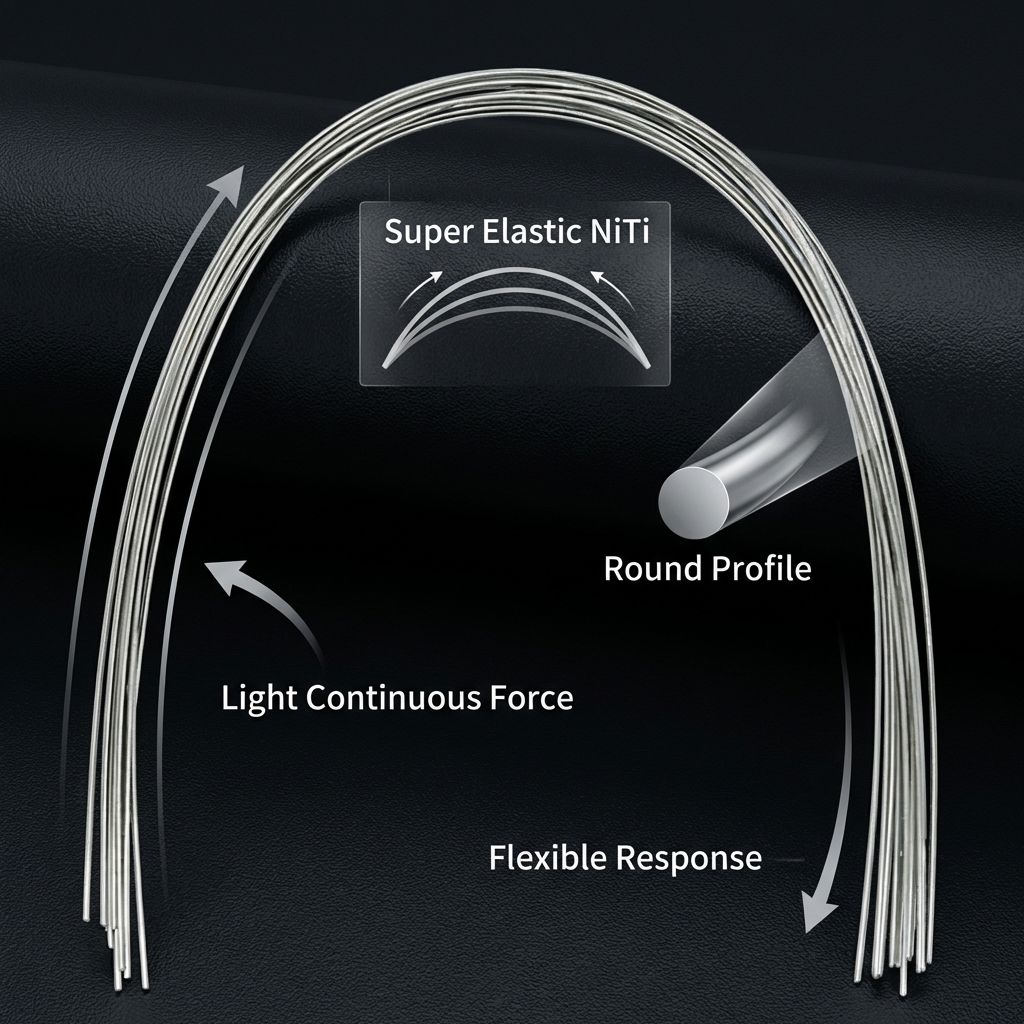 OrthoMetric Flexy NiTi Super Elastic Archwires - Round (10/Pk)