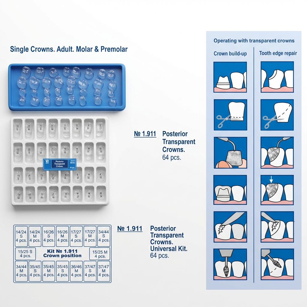 Tor Vm Transparent Crowns 64 pcs- Posterior No 1.911
