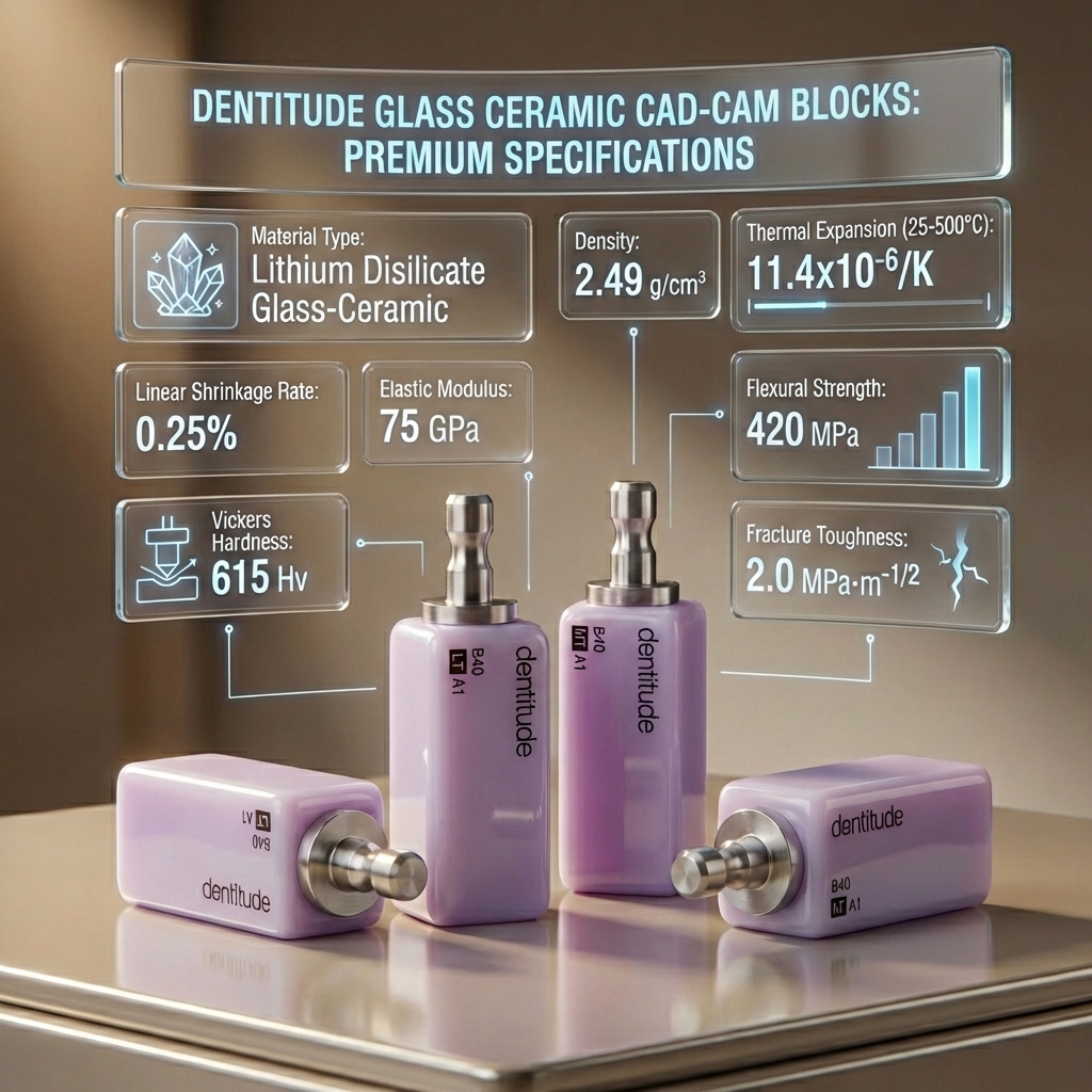 Dentitude Glass Ceramic CAD-CAM Blocks (40mm x 15mm x 15mm)