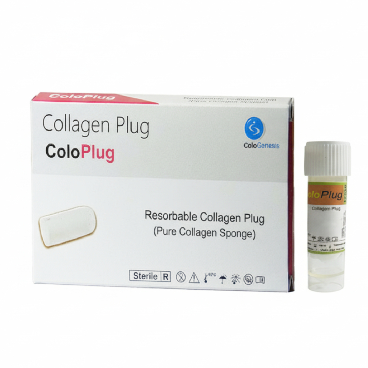 Cologenesis Colo Plug Sterile Collagen Sponge 8 X 20 mm PLUG0820