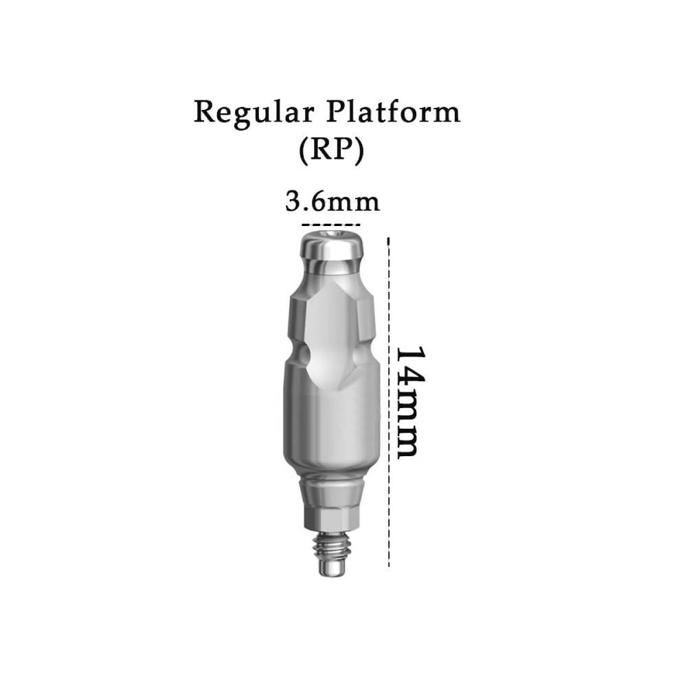 Dentaltech Close Tray Impression Coping ∅3.6mm X 14mm - Nobel Biocare RP Implant Compatible (NOB-RP 36540)