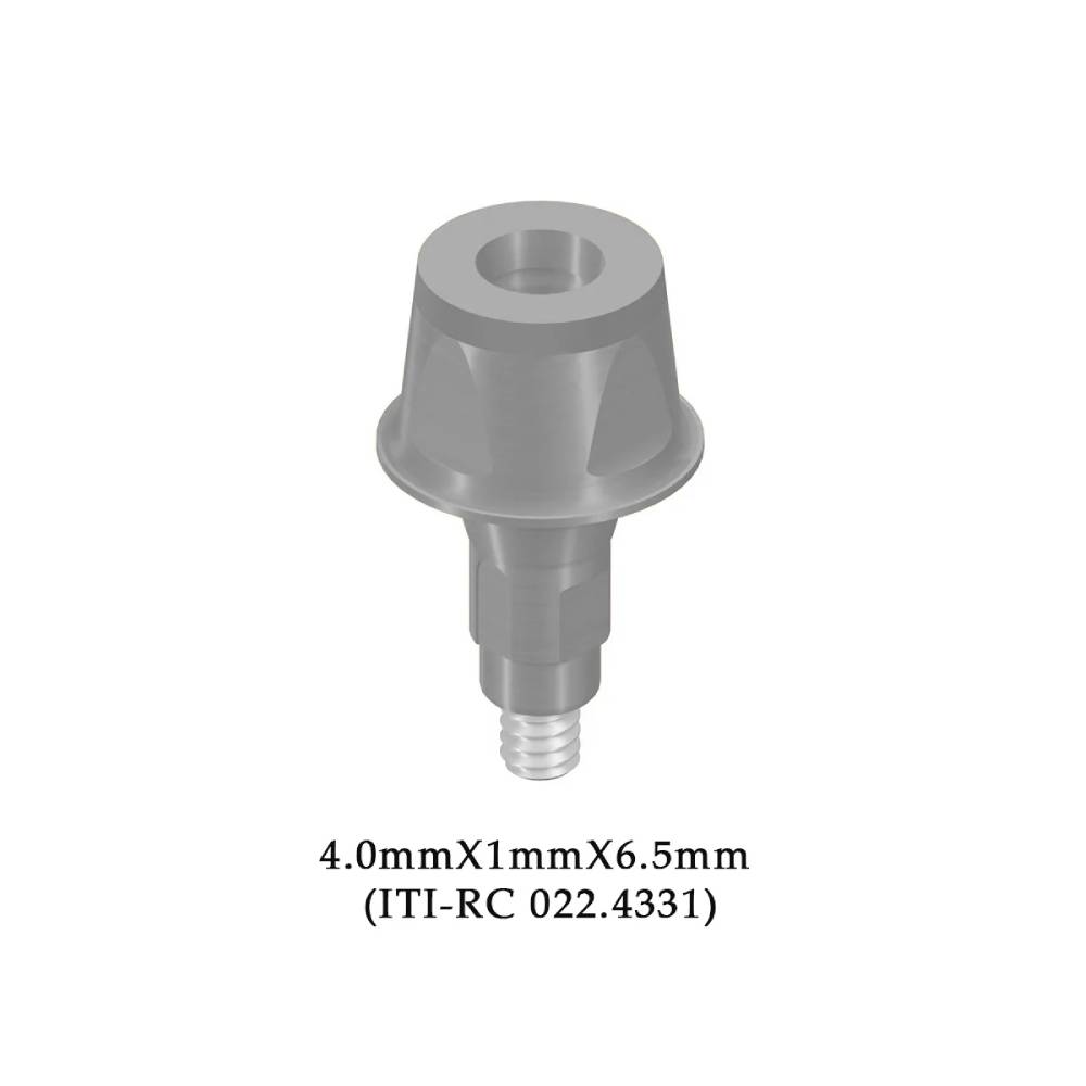 Dentaltech Straight Abutment ∅4.0mm X G/H1mm X 6.5mm - Straumann RC Implant Compatible (ITI-RC 022.4331)