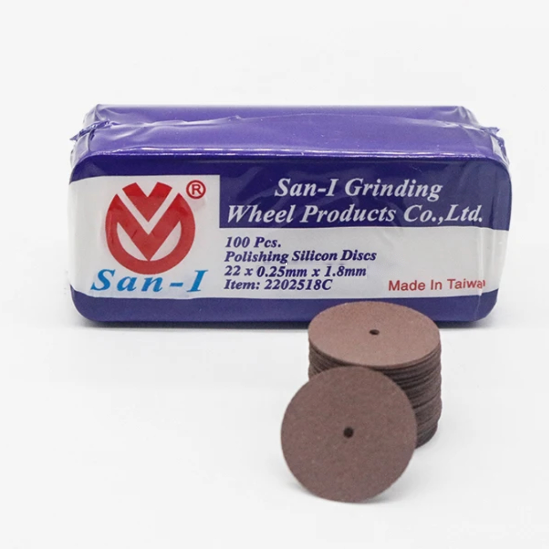 San-I Silicon Carbide Margin Adjustment & Seperation Discs for Ceramics Ø22 x 0.25 x 1.8mm (100pcs)        