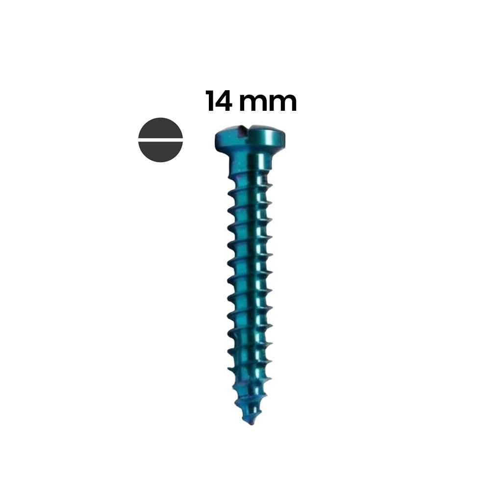 SK Surgicals Titanium Single Slot Screws - 2.5mm x 14mm (25014T)