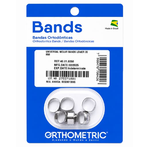 OrthoMetric Plain Ortho Bands - Size 35 Lower - (40.01.0350)
