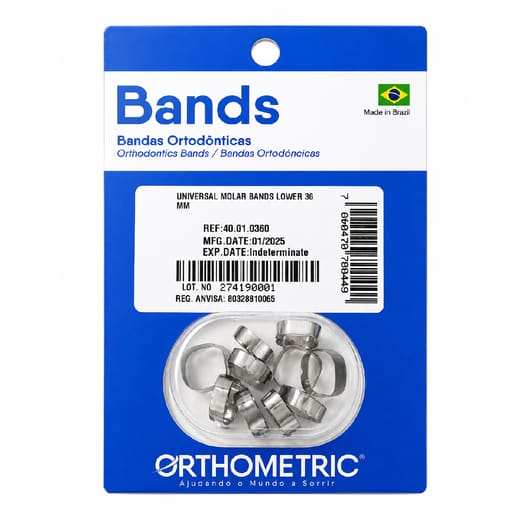OrthoMetric Plain Ortho Bands - Size 36 Lower - (40.01.0360)
