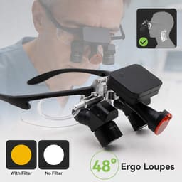EndoKing Dental Surgical Loupes 4-6X Adjustable Magnification with LED Headlight - 13