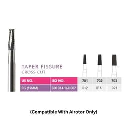 Prima Dental Carbide FG Airotor Burs Taper Fissure (Set Of 5 Burs)