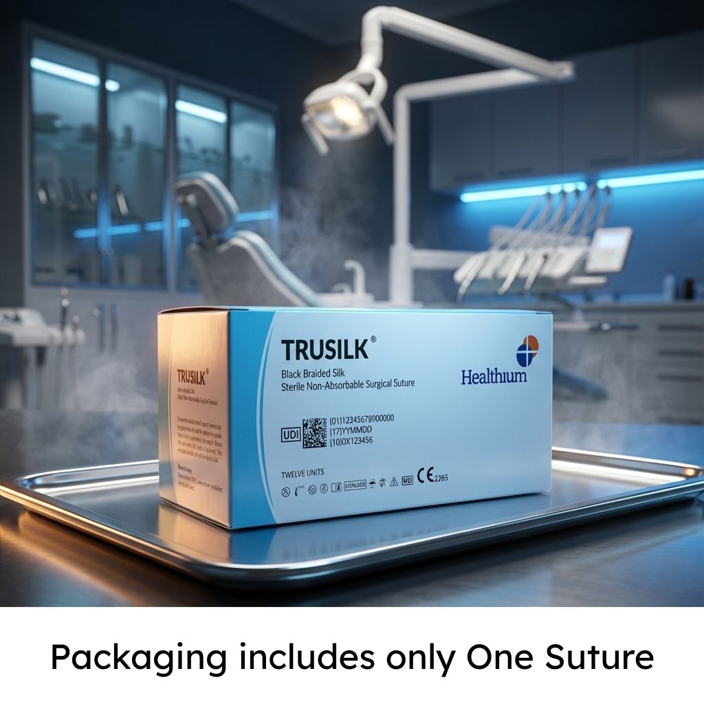 Healthium Trusilk Black Braided Silk Non- Absorbable Sutures