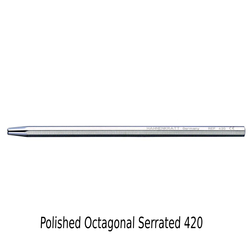 Hahnenkratt SS MM Handles 1/pk - Polished Octagonal Serrated 420