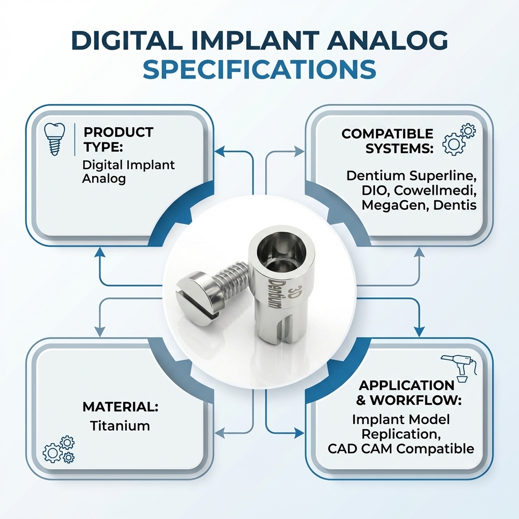 Dentaltech Digital Analog - Dentium Superline | DIO | Cowellmedi | MegaGen | Dentis | implantswiss Compatible