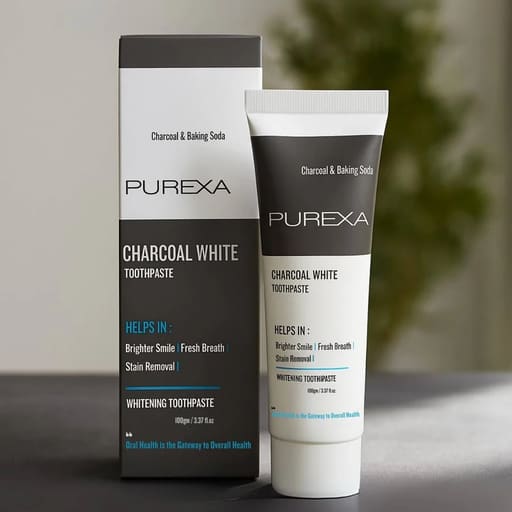 Purexa Charcoal White Toothpaste (Pack Of 10)