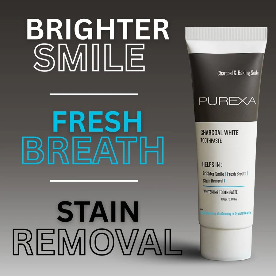 Purexa Charcoal White Toothpaste (Pack Of 10)