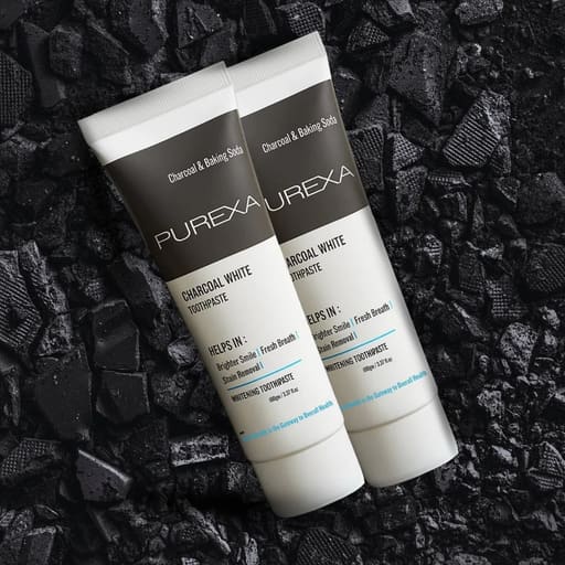 Purexa Charcoal White Toothpaste (Pack Of 10)