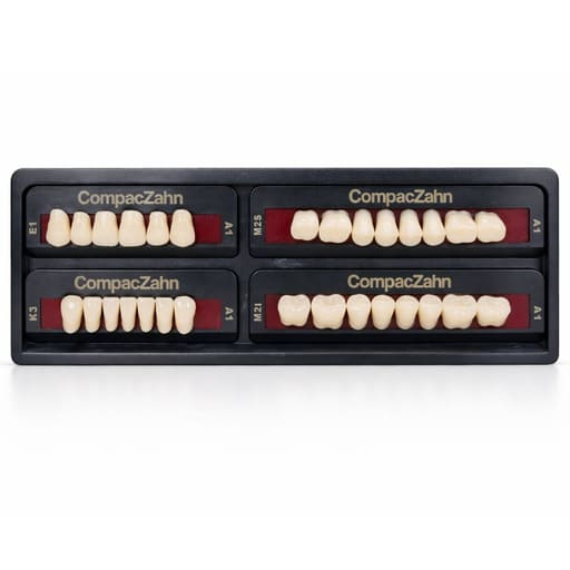 Rubydent CompacZahn Acrylic Denture natural shade Teeth A1- E1-K3-M2 (Set of 28) (2 layered)