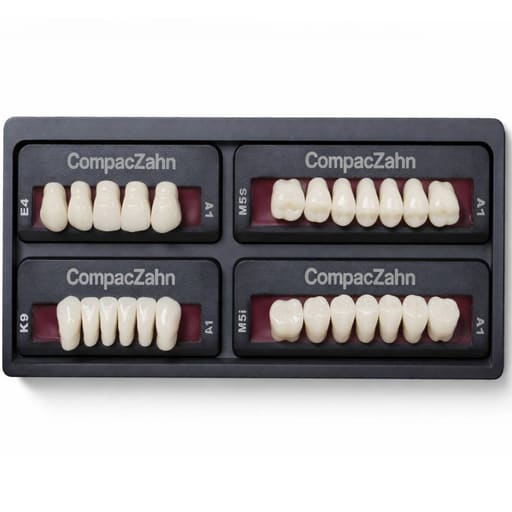 Rubydent CompacZahn Acrylic Denture natural shade Teeth A1- E4-K9-M5 (Set of 28) (2 layered)