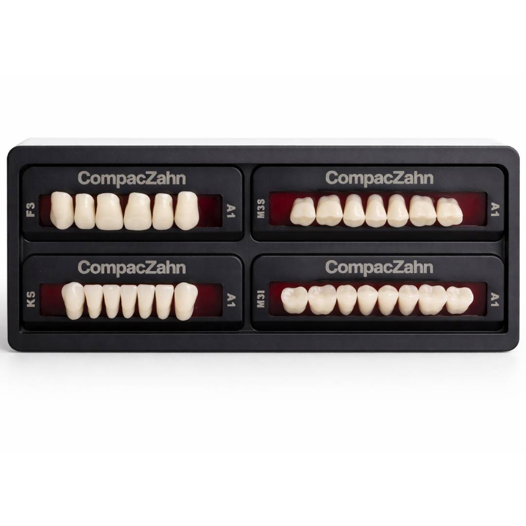 Rubydent CompacZahn Acrylic Denture natural shade Teeth A1- F3-K5-M3 (Set of 28) (2 layered)