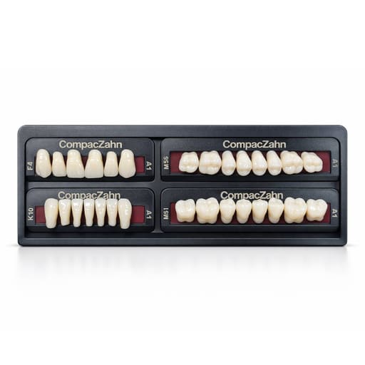 Rubydent CompacZahn Acrylic Denture natural shade Teeth A1- F4-K10-M5 (Set of 28) (2 layered)