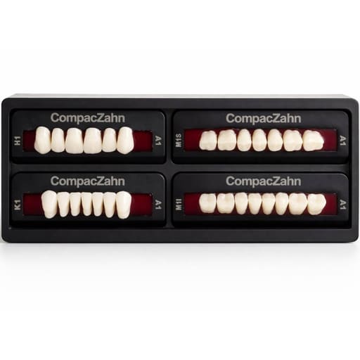 Rubydent CompacZahn Acrylic Denture natural shade Teeth A1- H1-K1-M1 (Set of 28) (2 layered)