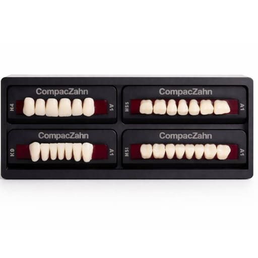 Rubydent CompacZahn Acrylic Denture natural shade Teeth A1- H2-K3-M2 (Set of 28) (2 layered)