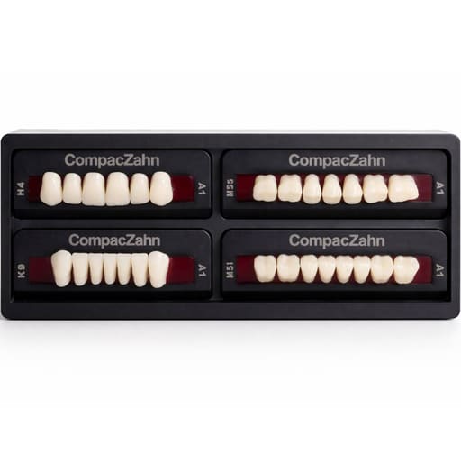 Rubydent CompacZahn Acrylic Denture natural shade Teeth A1- H4-K9-M5 (Set of 28) (2 layered)