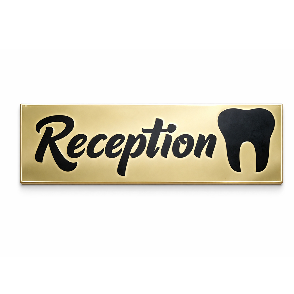 Unique Dents Acrylic Sign Plate - Reception