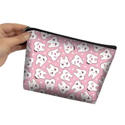 iDENTical Teeth Print Travel Pouch With Zipper - 8