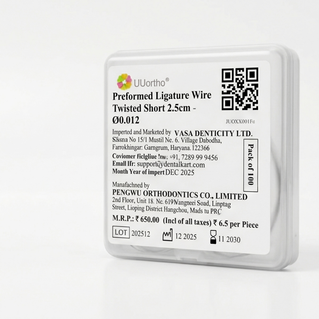 UU Ortho Preformed Ligature Wire Twisted Short 2.5cm - ∅0.012" (Pack of 100)