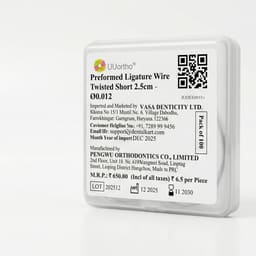 UU Ortho Preformed Ligature Wire Twisted Short 2.5cm - ∅0.012" (Pack of 100)