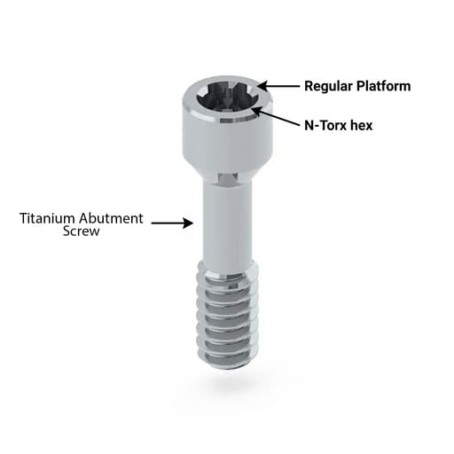 Mediden Nobel Active RP Compatible Titanium Abutment Screw (S-47)