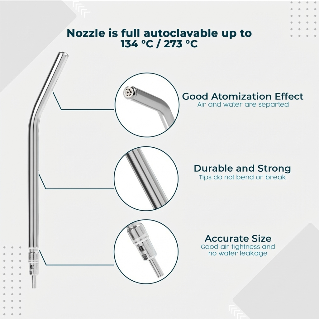 Waldent 3-Way Syringe With Two Autoclavable Tips 