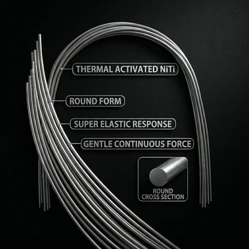 OrthoMetric Flexy NiTi Thermal 35ºC ALX Archwires - Round (10/Pk)