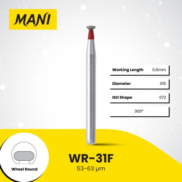 Mani Diamond Airotor Burs - Wheel Round Edge / Wr Series
