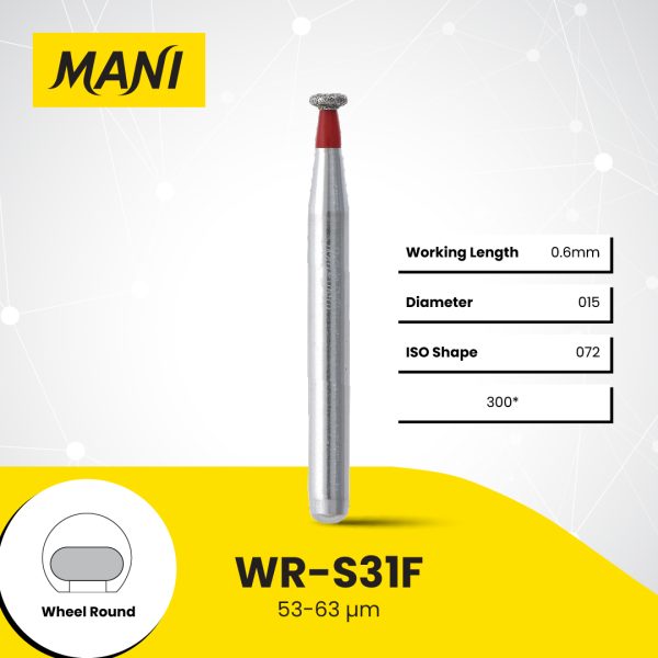Mani Diamond Airotor Burs - Wheel Round Edge / Wr Series