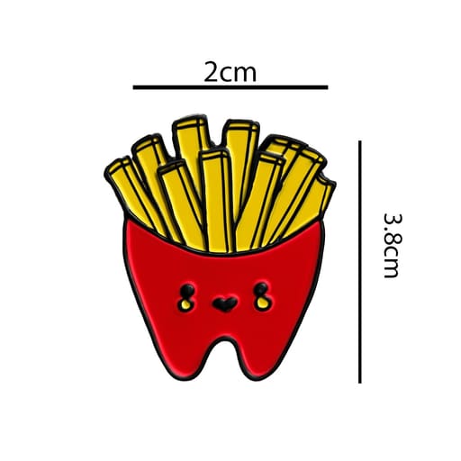 iDENTical Tooth With Fries Shape Brooch - Pack of 1 (ZYR-7373)