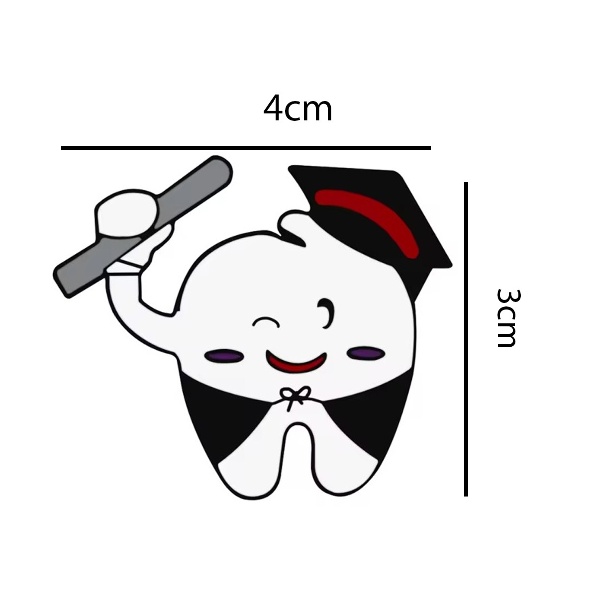 iDENTical Tooth With Graduation Hat & Scroll Shape Brooch - Pack Of 1 (ZYR-4067)