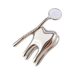 iDENTical Silver Crown With Mirror Tooth Shape Brooch - Pack of 1 (ZYR-7423) - 2