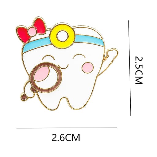iDENTical Tooth With Magnifying Glass Shape Brooch - Pack of 1 (ZYR-7377)