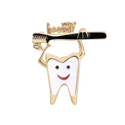 iDENTical Tooth Holding Giant Toothbrush Shape Brooch Pack Of 1 (ZYR-4014) - 1
