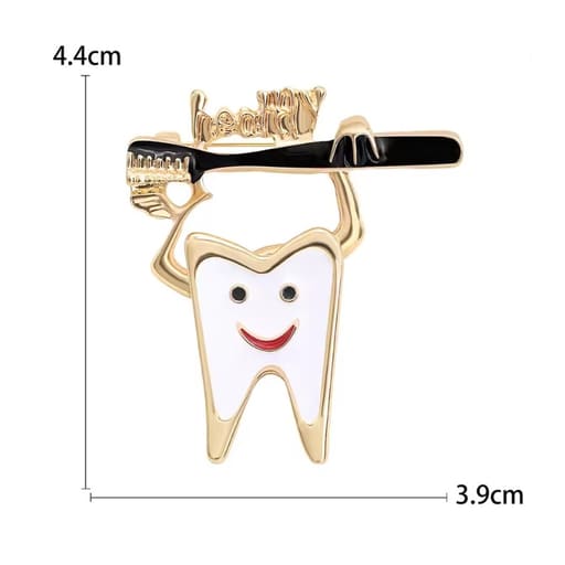iDENTical Tooth Holding Giant Toothbrush Shape Brooch Pack Of 1 (ZYR-4014)